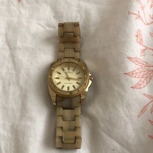 Gold and cream Anne Klein watch